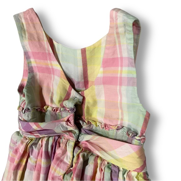 Ralph Lauren Girls Dress Sz 4T Plaid Cotton Poplin Lined Pink Summer Spring - Picture 8 of 9